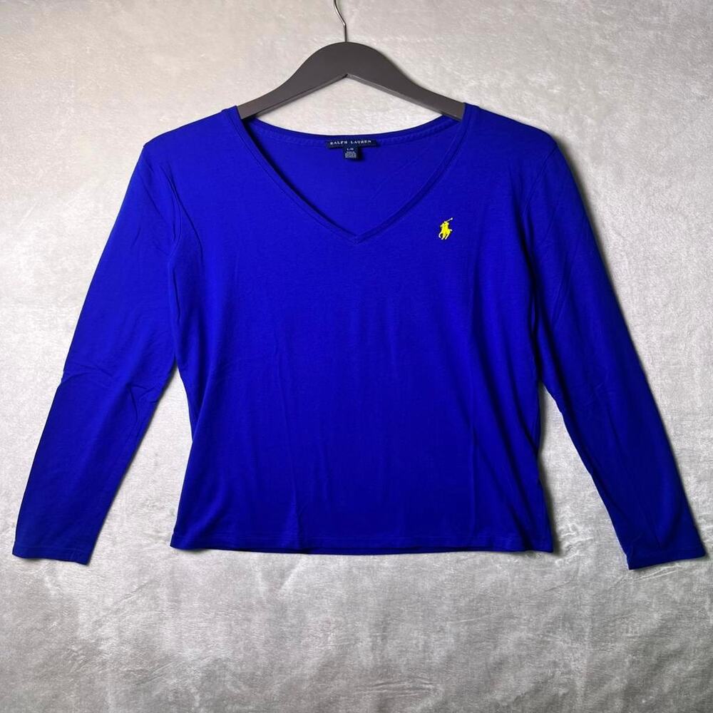 Ralph Lauren Delicate Cotton T-Shirt Women's L Wardrobe Staple Coastal Classic